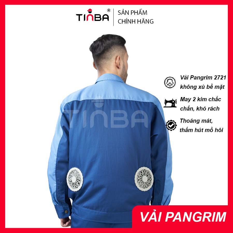 Áo điều hòa TINBA 11 Pin 20.000mAh - Sử dụng 10 tiếng- Áo gắn quạt điều hòa CN Nhật Bản - Áo bảo hộ điều hòa gắn quạt