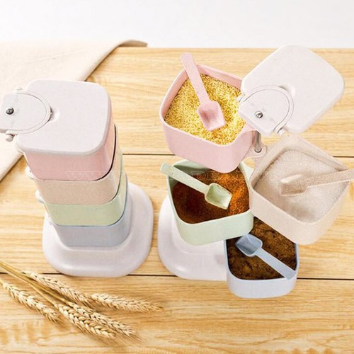 KỆ ĐỰNG GIA VỊ 4 TẦNG XOAY LÚA MẠCH