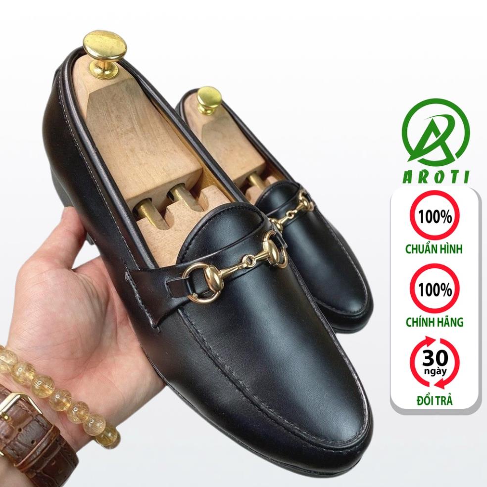 Giày Da Nam AROTI Dáng Lười Chất Da Đẹp Cao Cấp,Đế Khâu Cực Bền Form Mọi Công Sở Sang Trọng Màu Đen-Đủ size M517 vn 🐢