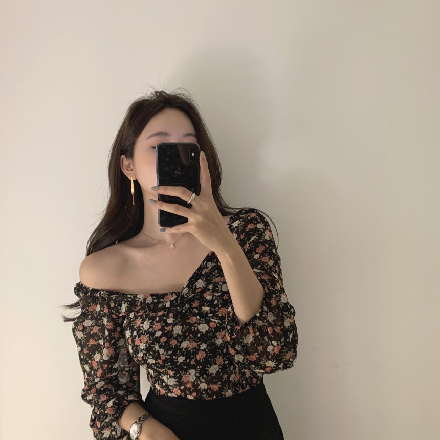 Áo kiểu in hoa thời trang thanh lịch dành cho nữ