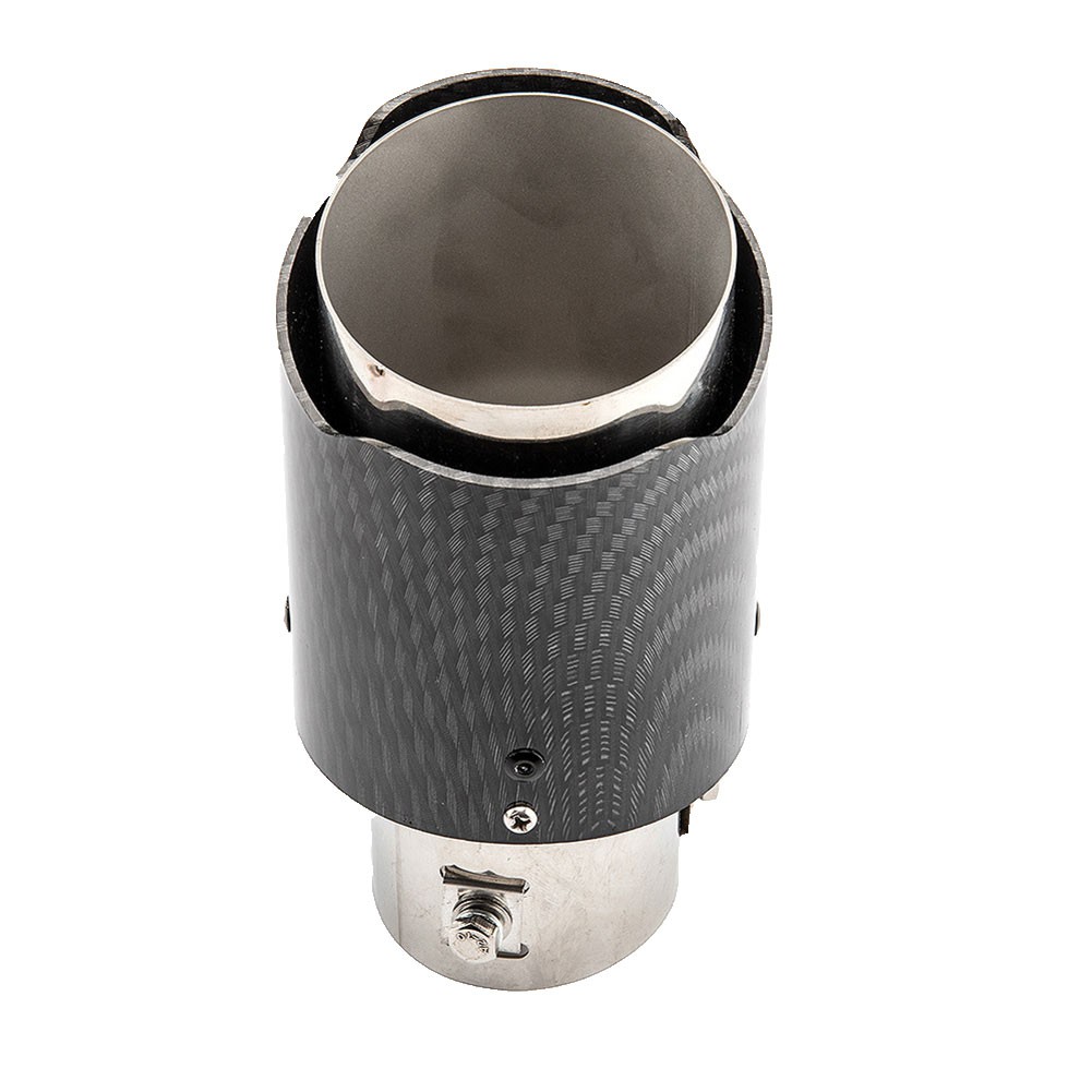 Ống Xả Bằng Sợi Carbon Có Đèn LED Đỏ / Xanh Dương Thông Dụng Cho Xe Hơi