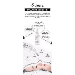 (Bill) Tinh chất cấp nước phục hồi da The Ordinary HA 2% + b5