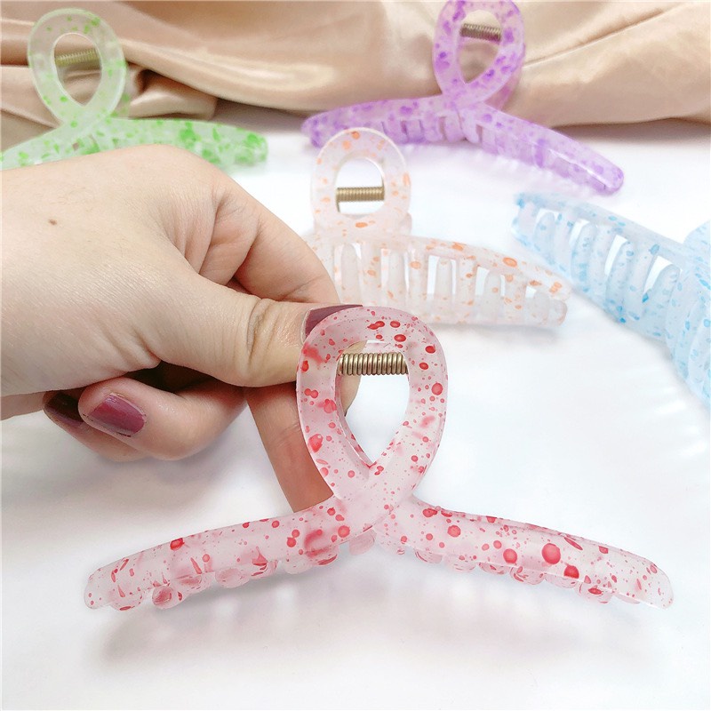 Kẹp Tóc Nhựa Acrylic Họa Tiết Vảy Sơn Nhiều Màu Phong Cách Retro Hàn Quốc Cặp Tóc Cào Bò Sữa Nữ Tính Hot Trend