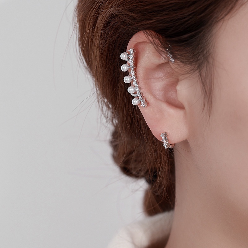Khuyên Tai Nữ Dạng Kẹp Đính Ngọc Trai Đơn Giản