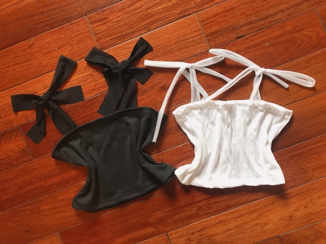 Áo Hai Dây Nữ Buộc Nơ 🦋 Áo Quây 2s Dáng Ngắn 2 Màu 🦋 | BigBuy360 - bigbuy360.vn