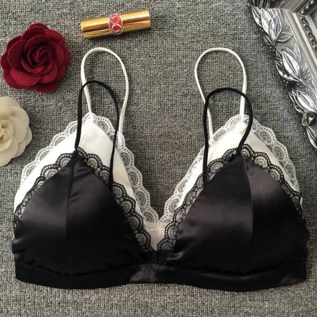 Sỉ=lẻ: áo bra satin phối ren mã 265