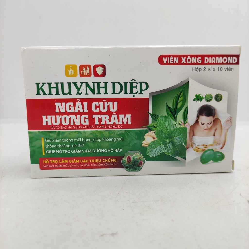 Viên Xông NATURAL HƯƠNG TRÀM TÍA TÔ GỪNG GIÓ Ngải Cứu Xông Diamo