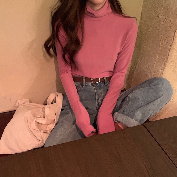 NRVP Áo thun tay dài cổ tròn phong cách Hàn Quốc 2021 cho nữ