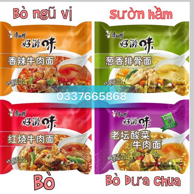 10 Gói Mỳ Tôm Sư Phụ Khang mix đủ 4 vị