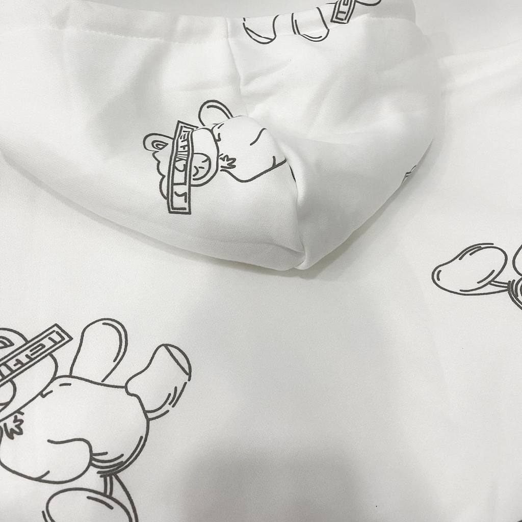 Áo Khoác Nỉ Dây Kéo Form Rộng Gấu Unisex