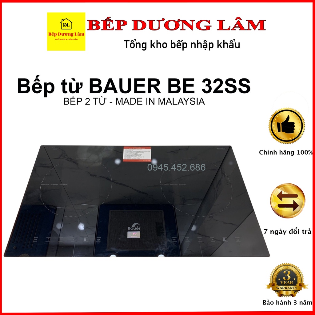 Bếp từ đôi Bauer BE 32SS ✅ -Bếp từ đôi nhập khẩu nguyên chiếc Malaysia