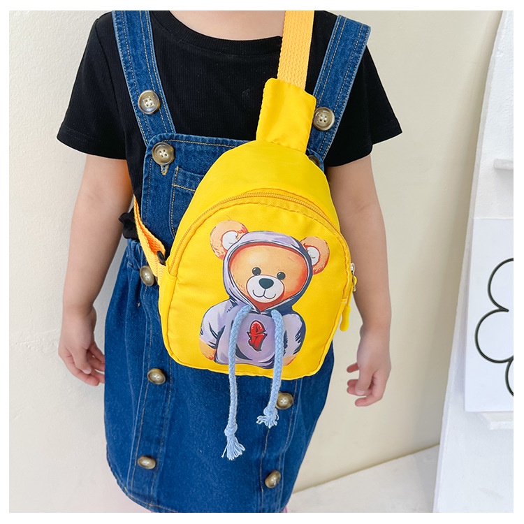 Túi Đeo Chéo Ngực Hình Gấu Hoạt Hình Dễ Thương Cho Bé Gái