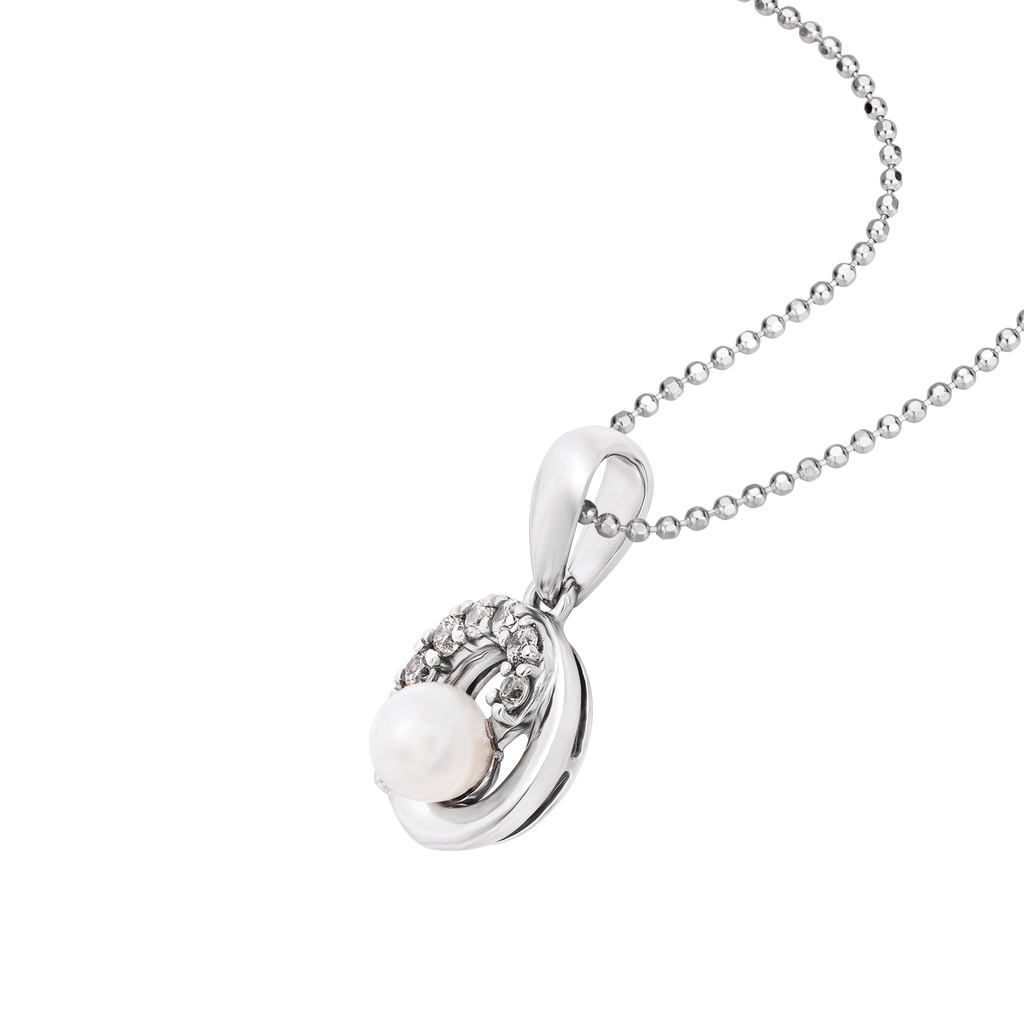 Mặt dây chuyền bạc đính ngọc trai Freshwater Pearl PNJSilver PFXMK000007