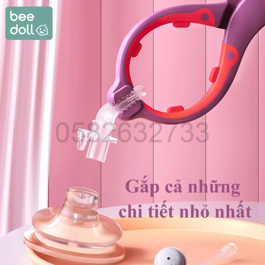 Kẹp gắp bình sữa, núm ti, ti gỉa khi tiệt trùng BeeDoll, Chống nóng, Chống trơn trượt, Chịu nhiệt độ cao