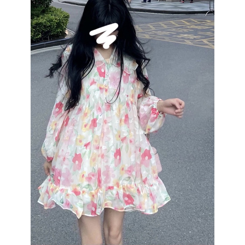 Váy Hoa Babydoll Hoa Chìm Đi Biển, Dạo Phố, Đi Chơi Cực Xinh Cho Các Nàng- Form To Freesize