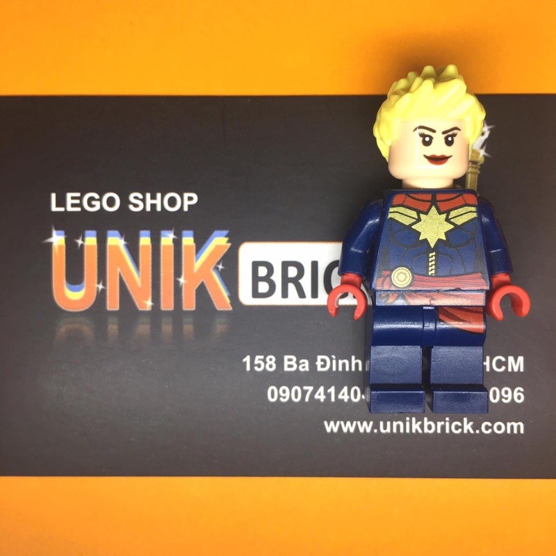 Lego UNIK BRICK Captain Marvel (Mẫu 2) Nữ đội trưởng trong Super Heroes Siêu anh hùng chính hãng (như hình).