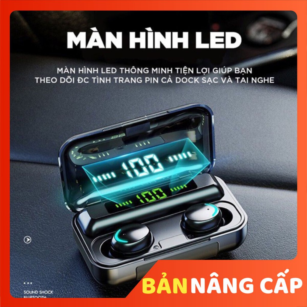 Tai nghe bluetooth giá rẻ Amoi F9 Pro bản quốc tế cao cấp nhất cảm biến vân tay sạc dự phòng 2000