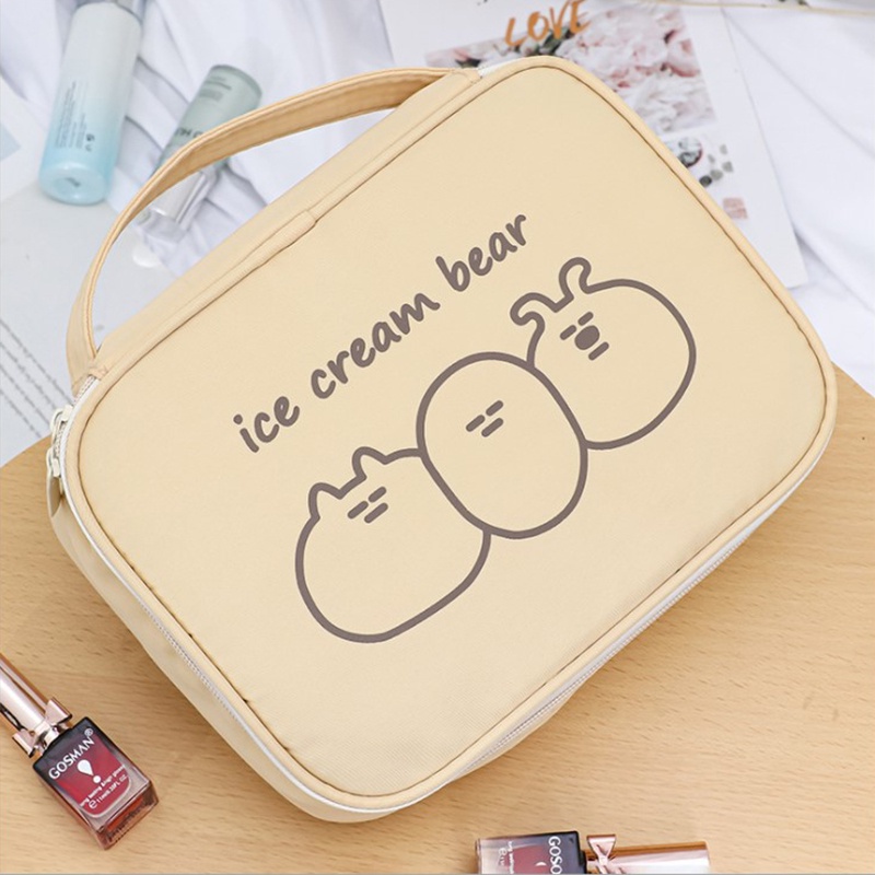 [Hàng mới về] Túi đựng mỹ phẩm bằng nylon chống thấm nước sức chứa lớn tiện lợi cho nữ