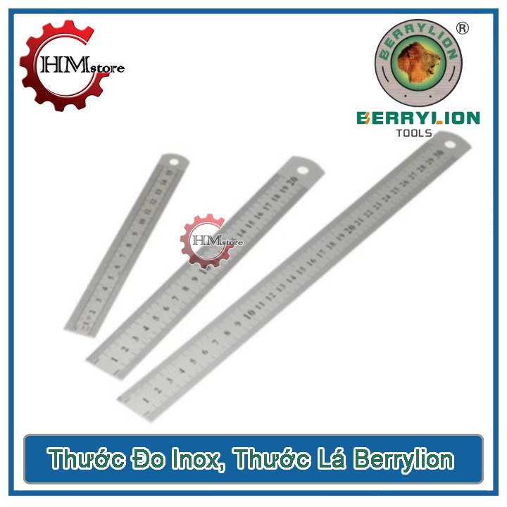 [Freeship Extra] Thước Lá Inox Berrylion Chuẩn Xác - Thước Đo Inox Berrylion Nhiều Cỡ