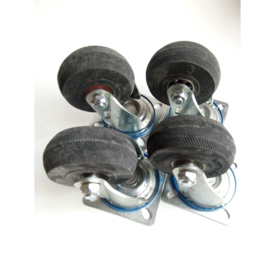 Bộ 4 bánh xe đẩy Cao su 125mm xoay 360 độ - MITUHOME, Chịu lực 500kg