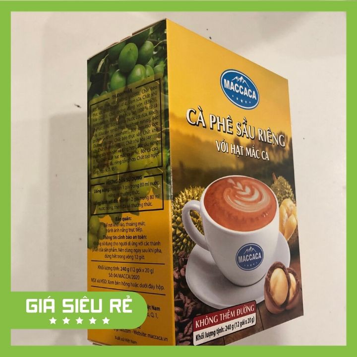 Cà Phê Vị Sầu Riêng - 12 Gói [20gr/gói]