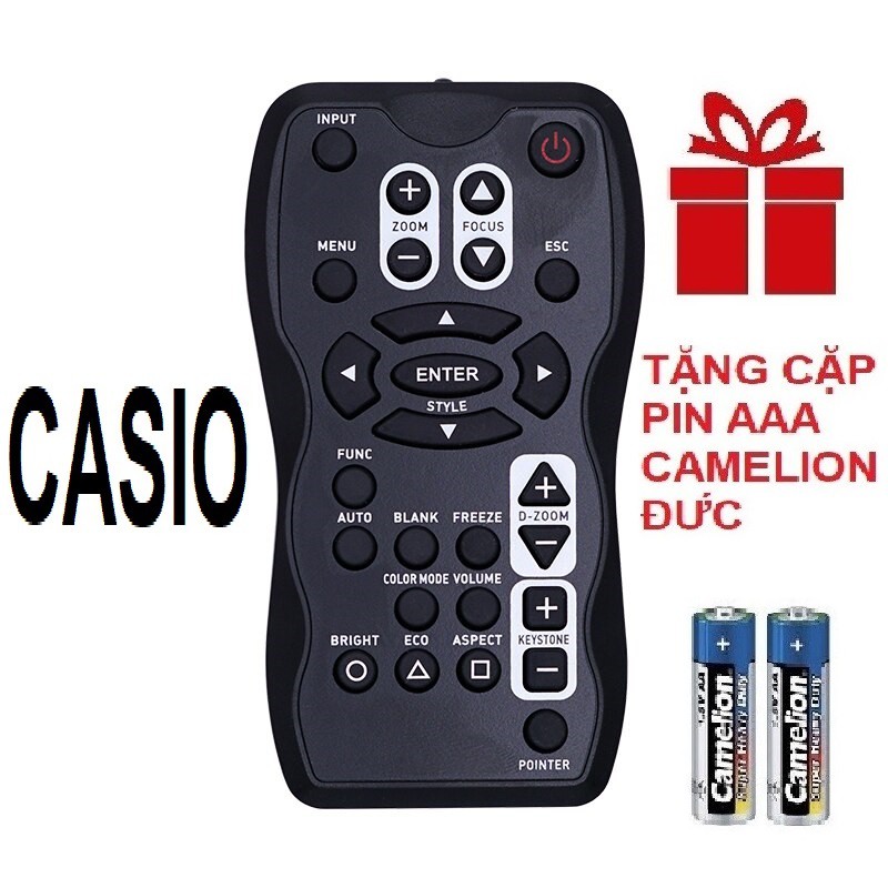 Remote máy chiếu CASIO mẫu 3 - Điều khiển máy chiếu CASIO mẫu 3 - PROJECTOR (Hàng hãng - tặng pin)