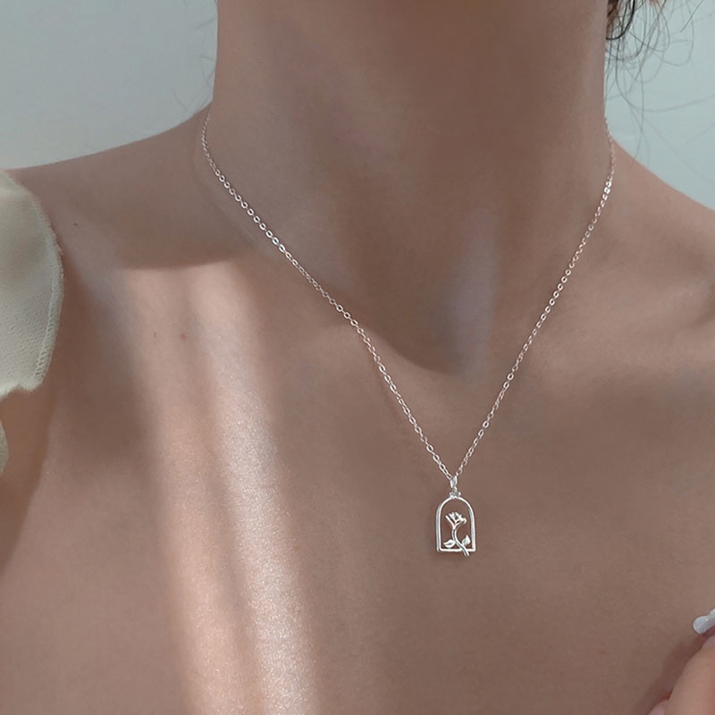 Vòng cổ Mặt Hoa Hồng Thời Trang Cho Nữ