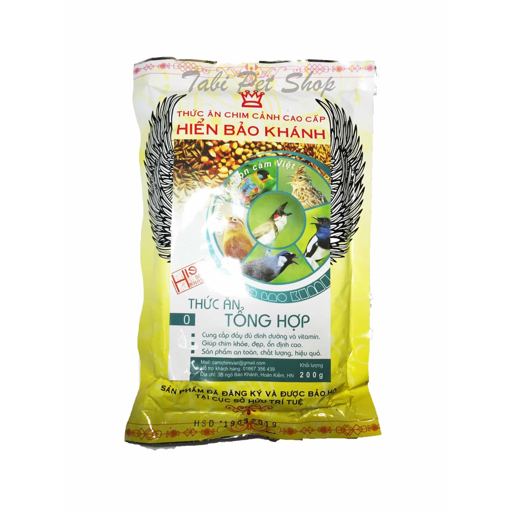 [Hiển Bảo Khánh] Thức Ăn Chim Hiển Bảo Khánh Tổng Hợp 200g (Số 0) - Hàng Cao Cấp Chất Lượng Cao