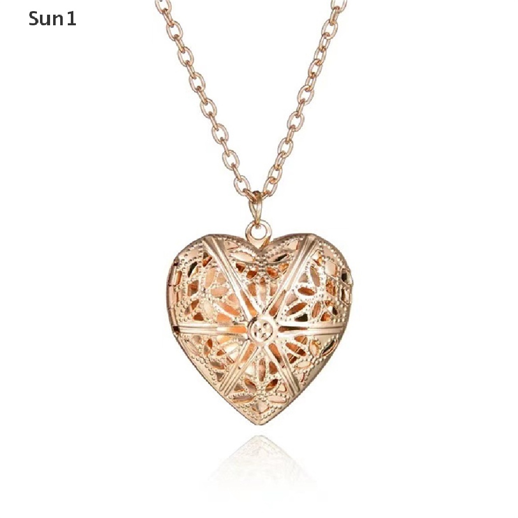 Hollow Heart Shape Pendant Necklace Openable Locket Necklaces Women Jewelry Gift