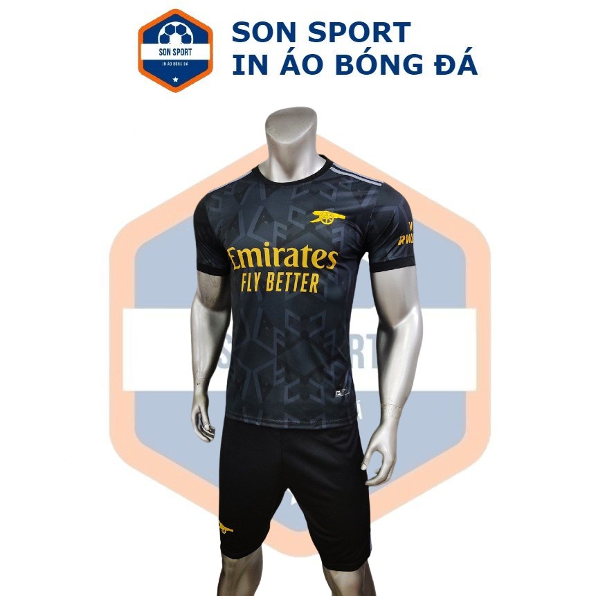 Bộ Quần Áo Bóng Đá Mè Thái CLB Arsenal Đen