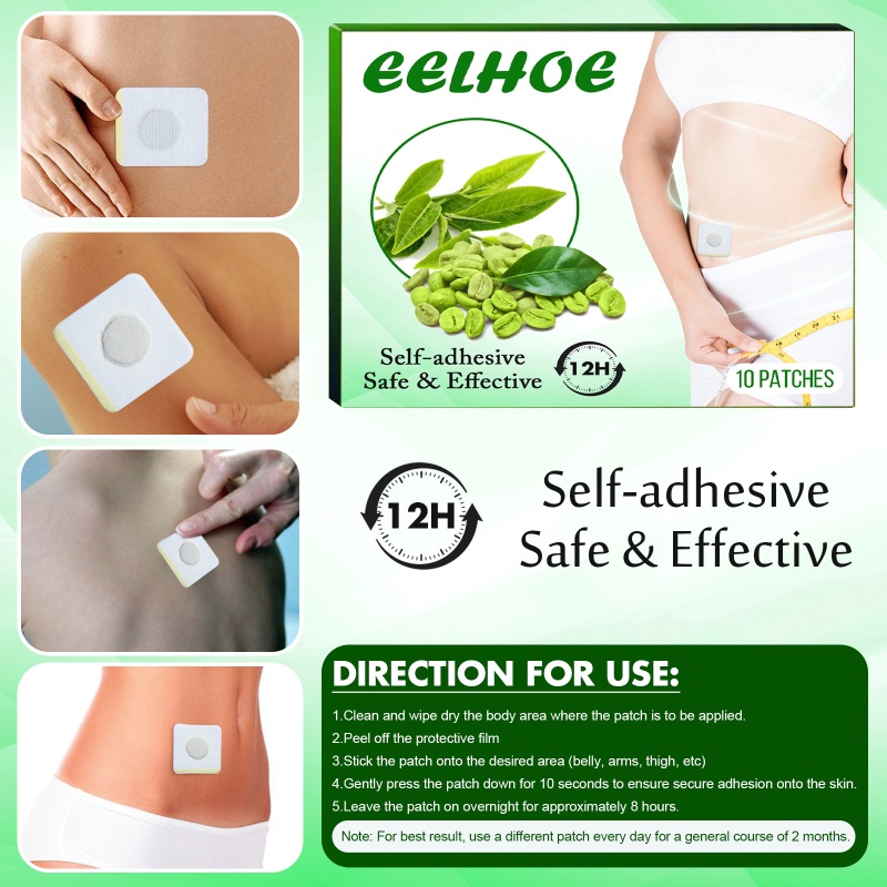 Eelhoe10pcs Bạc Hà Giảm Béo Miếng Dán Giảm Bụng, Định Hình Và Giảm Béo Lười Eo Miếng Dán Okase