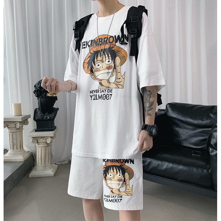 Bộ quần áo nam Familylove - Set quần áo nam họa tiết One Piece chất liệu cotton 100% cao cấp co giãn cực tốt