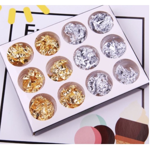 Giấy Nhũn Vàng Bạc Set 12 Ô