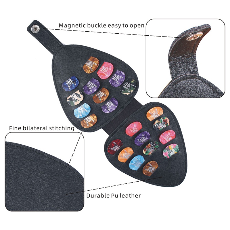 Hộp Đựng Miếng Gảy Đàn Guitar Bass / Ukulele Kèm 22 Miếng Gảy Đàn