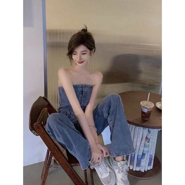 Neala Sẵn Jum Jeans Quần Ống Suông Hàng Quảng Châu