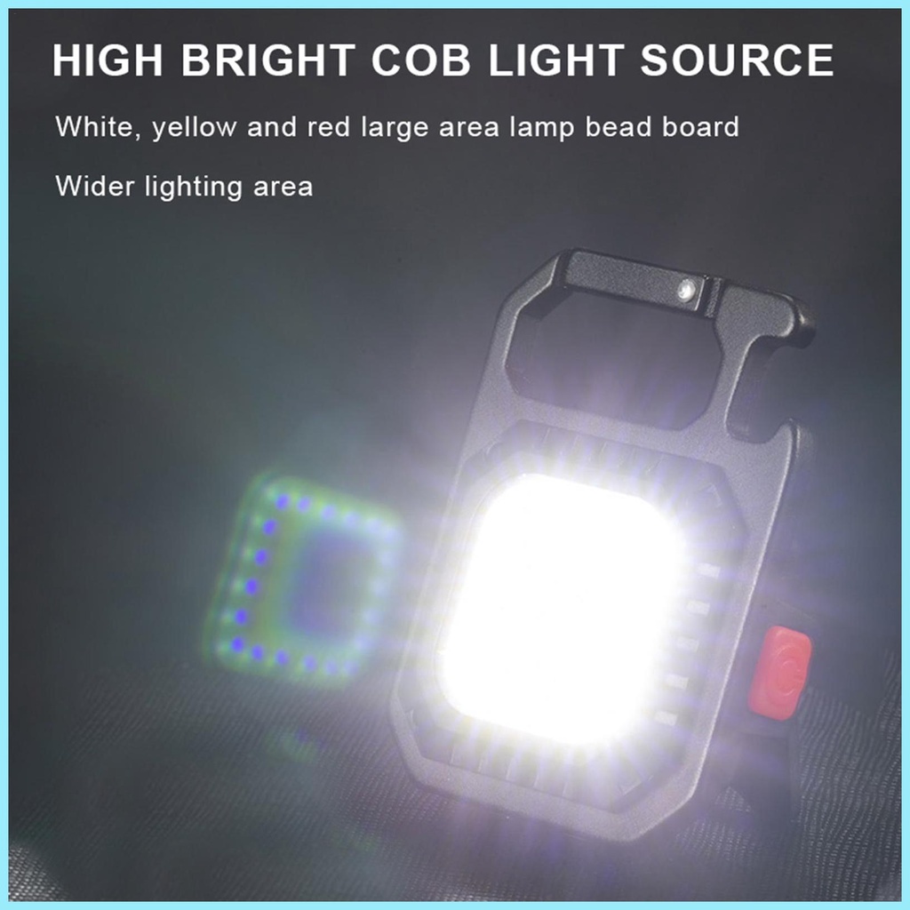 Đèn Pin Mini COBs 7 Chế Độ Kèm Móc Khóa Bỏ Túi Tiện Dụng