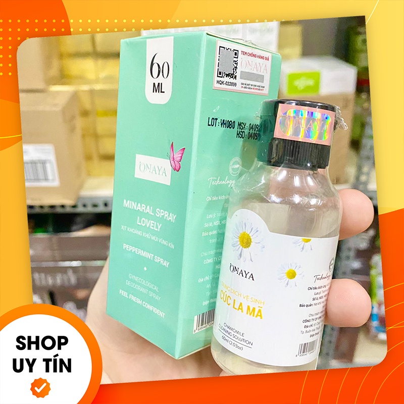 [Chính hãng] Xịt khoáng khử mùi vùng kính màu xanh Minaral Spray Lovely Peppermint ONAYA - Mỹ phẩm Qlady - Hoàng thị