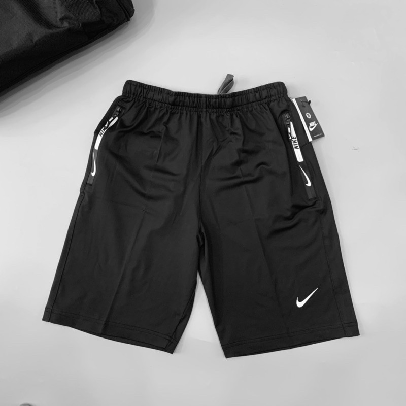 QUẦN SHORT THỂ THAO NAM - QUẦN SHORT NAM VẢI THUN DÂY KÉO IN NK