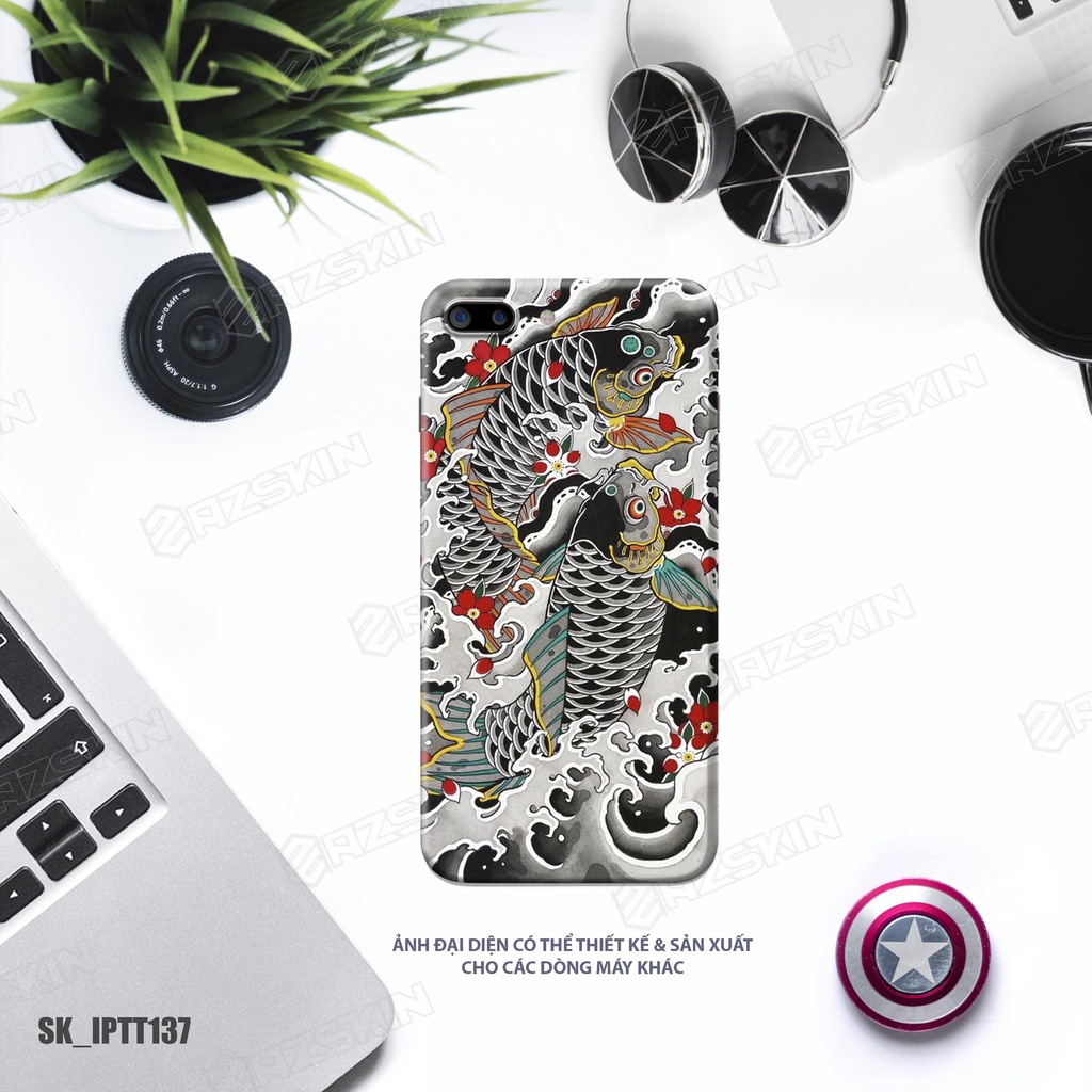 Miếng Dán Skin In Hình Tattoo Độc Lạ IPhone 7/14 Pro Max |SK_IPTT137| Chất Liệu Skin 3M, Khuôn Cắt CNC, Dễ Dán Tại Nhà