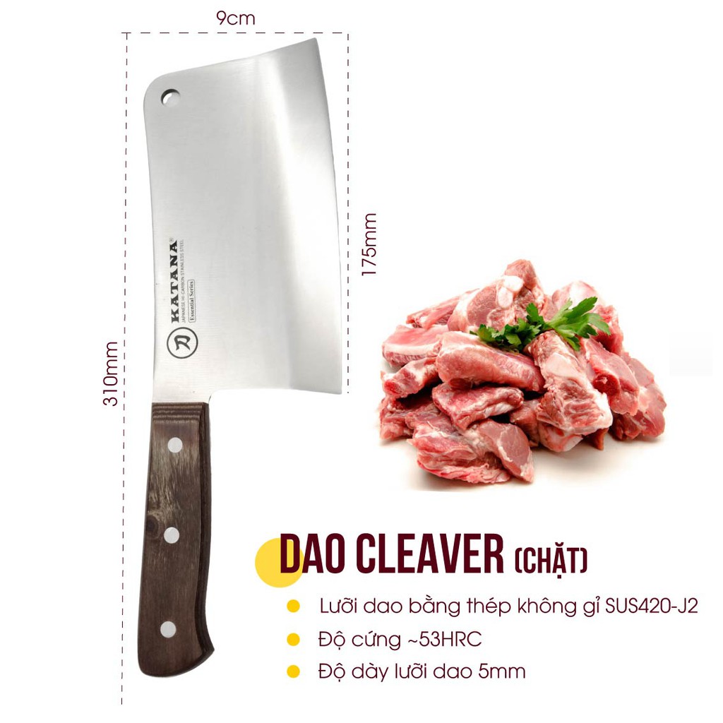 Dao chặt chuyên dụng KATANA Essential Cleaver KATA205 175mm