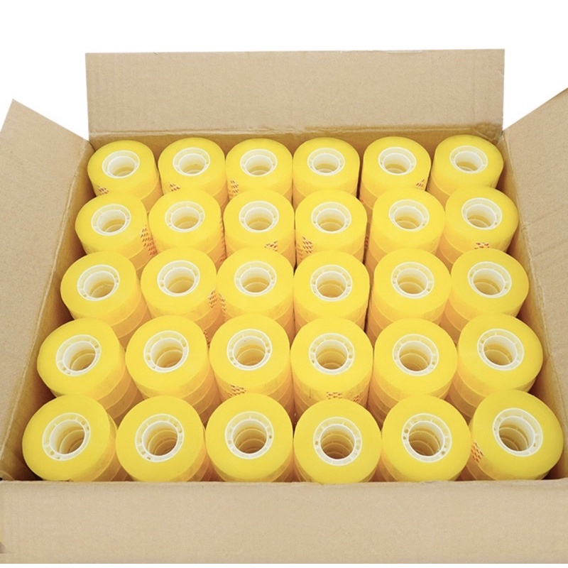 Một cuộn băng dính văn phòng bản 1cm dày đại lõi nhựa băng dính trong suốt