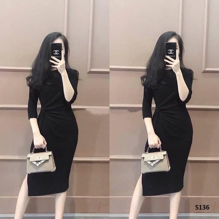 Đầm ôm body thiết kế xoắn xẻ sâu thời trang tôn dáng