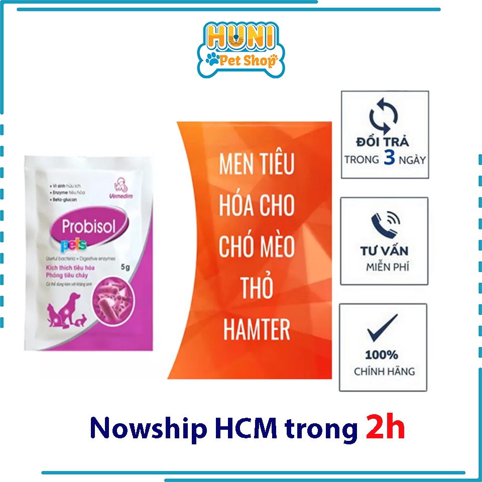 Men tiêu hóa dành cho chó mèo thỏ Men Probisol chứa lợi khuẩn phòng tiêu chảy Huni petshop