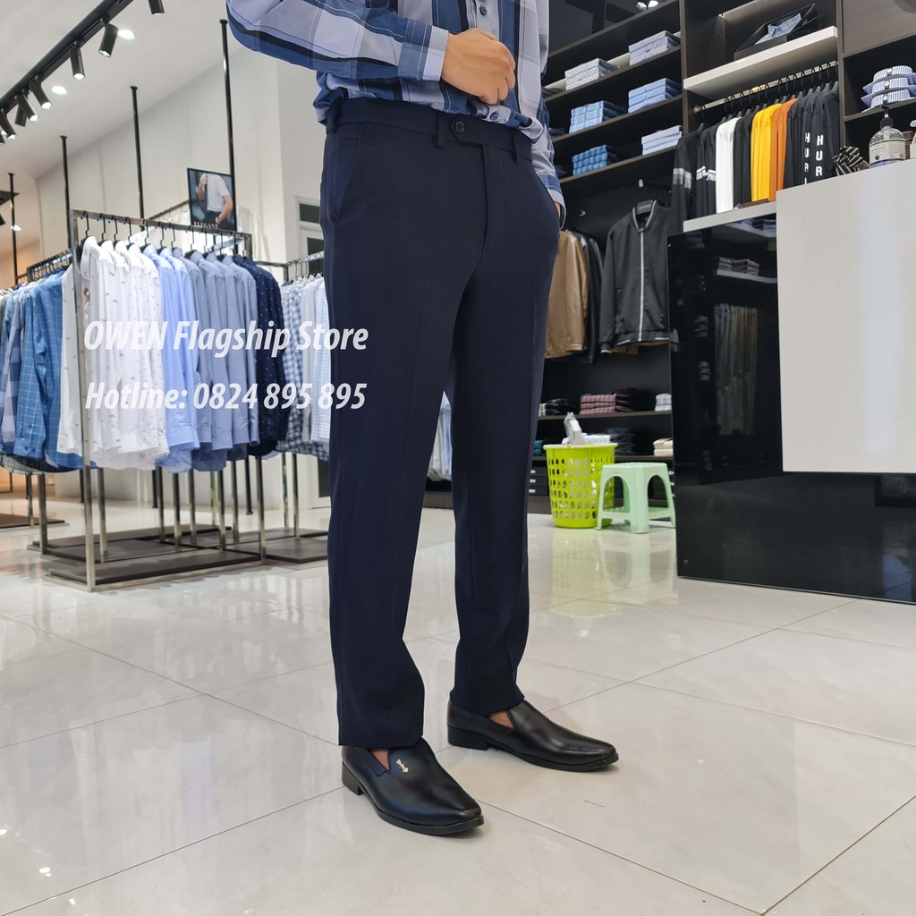 OWEN -  Quần âu nam công sở dáng REGULAR trợ cạp Tăng đơ co dãn sợi NANO mã QRT23483 - OWEN Flagship Store