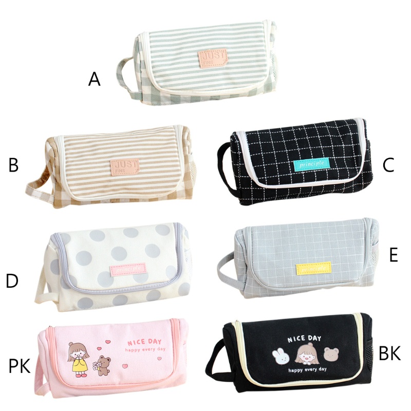 Túi Đựng Bút Bằng Vải Bạt Sức Chứa Lớn Cho Chil
