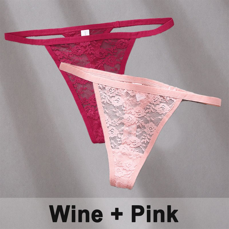 Set 2 quần lót lọt khe CuteByte N301 vải ren hoa quyến rũ dễ thương cho nữ