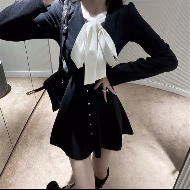 [SIEU CHECKCHI] VÁY DÁNG XÒE, TAY ÁO DÀI, CỔ ÁO THẮT NƠ, CÓ KHÓA ÁO CỰC PHONG CÁCH ĐỂ ĐI TIỆC (TL5) | BigBuy360 - bigbuy360.vn