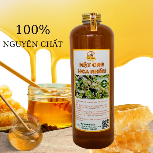 Mật ong nguyên chất Hoa Nhãn đặc sản Hưng Yên chai 1lit