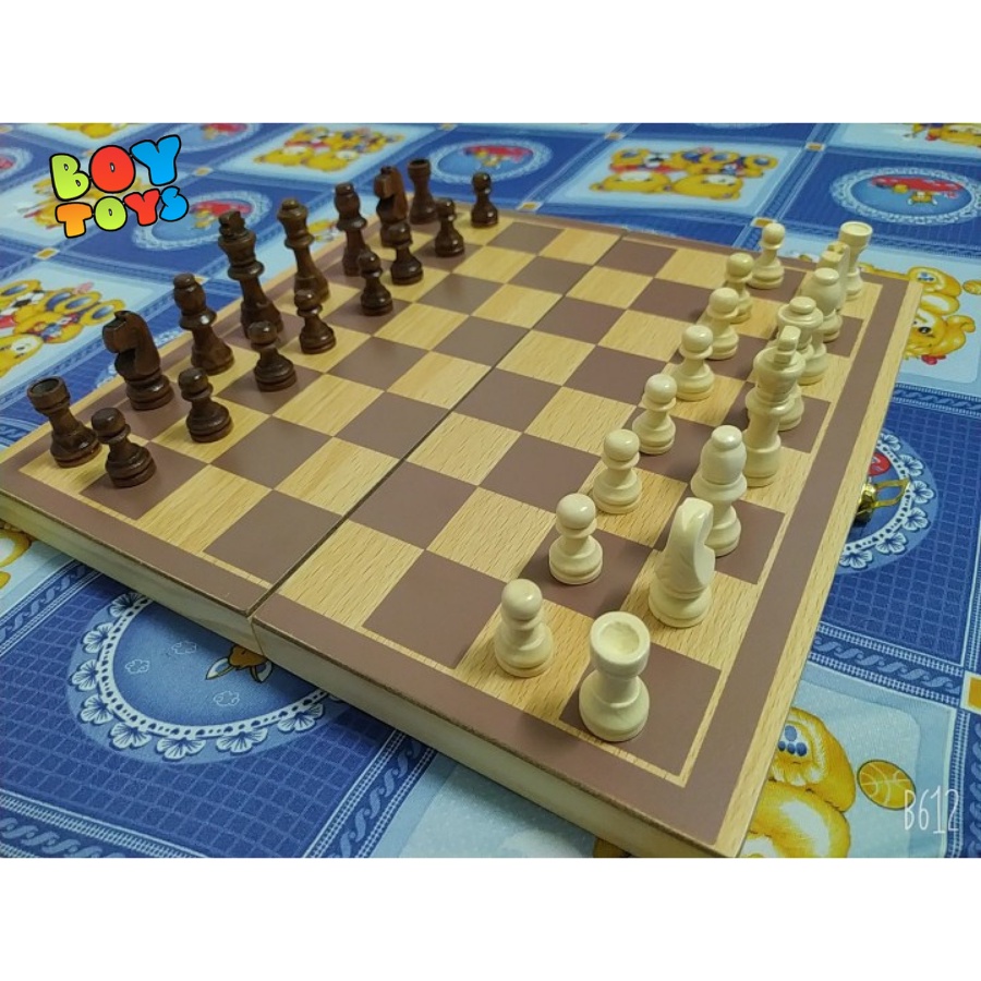 Bộ bàn cờ vua bằng gỗ cao cấp, sang trọng 29x28cm, loại hộp gấp gọn