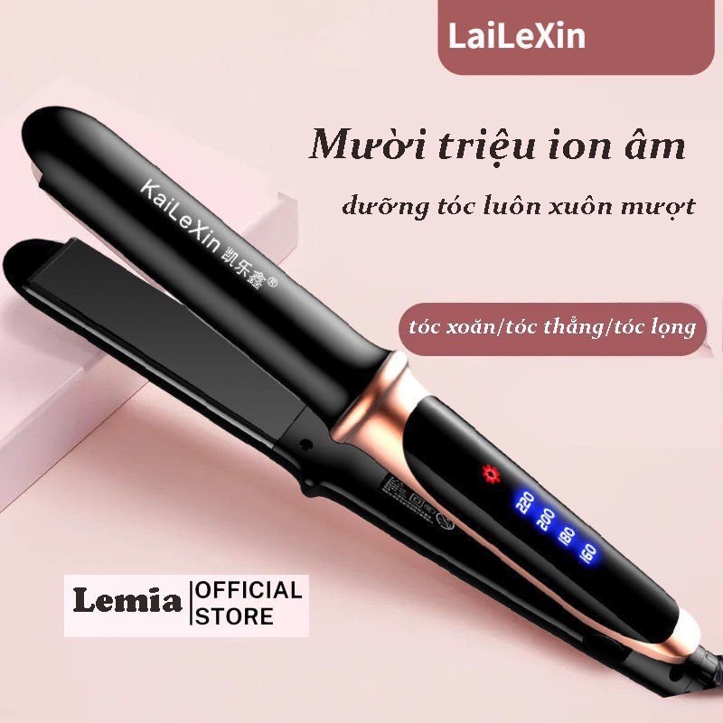 Máy ép duỗi tóc, uốn xoăn tóc Kailenxin cao cấp 3 trong 1, Chất liệu gốm ngăn ngừa hư tổn tóc